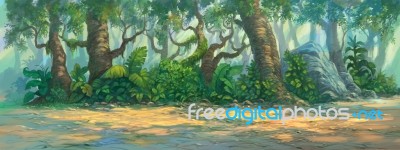 Forest Painting Stock Image