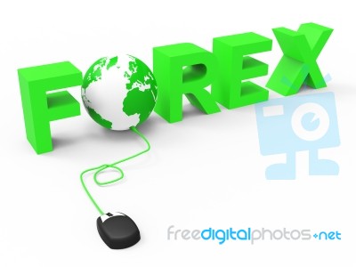 Forex Internet Means World Wide Web And Earth Stock Image
