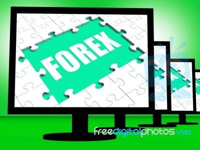 Forex Screen Shows Online Foreign Exchange Or Currency Trading Stock Image