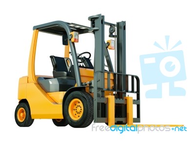 Forklift Truck Isolated Stock Image