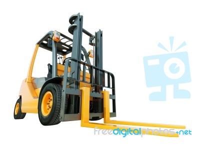 Forklift Truck Isolated Stock Image