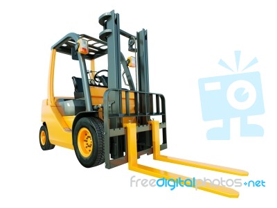 Forklift Truck Isolated Stock Image