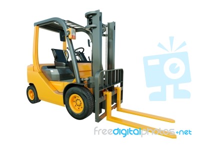 Forklift Truck Isolated Stock Image