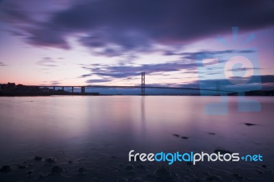 Forth Road Bridge In Edinburgh Stock Photo