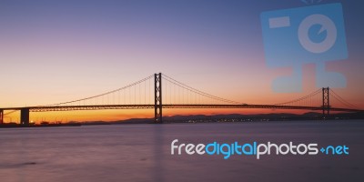 Forth Road Bridge In Edinburgh Stock Photo