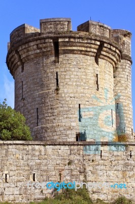 Fortifications Of A Castle Stock Photo