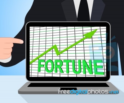 Fortune Graph Chart Displays Increasing Good Luck And Money Stock Image