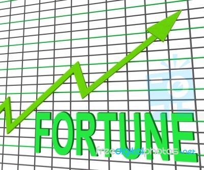 Fortune Graph Chart Shows Increasing Good Luck And Money Stock Image