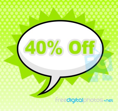 Forty Percent Off Shows Placard Sign And Retail Stock Image