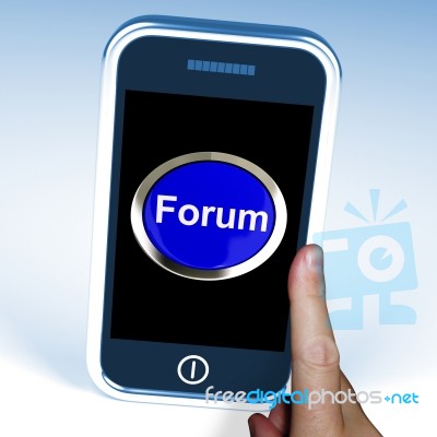 Forum Button On Mobile Phone Stock Image