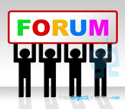 Forum Forums Represents Social Media And Website Stock Image