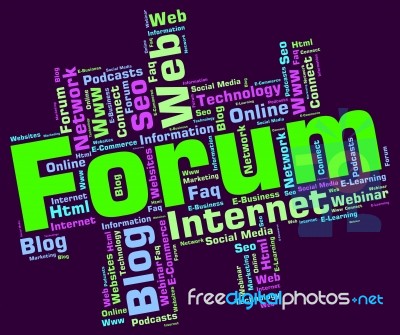 Forum Word Means Social Media And Chat Stock Image