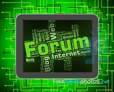 Forum Word Means Social Media And Chat Stock Image