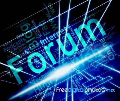 Forum Word Represents Social Media And Chat Stock Image