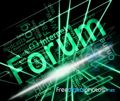 Forum Word Represents Social Media And Chats Stock Image