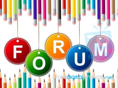 Forums Forum Represents Social Media And Chat Stock Image