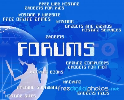 Forums Word Means Social Media And Chat Stock Image