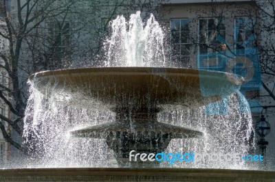 Fountain In Trafalgar Square Stock Photo