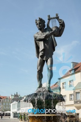 Fountain Of Apollo In Poznan Stock Photo