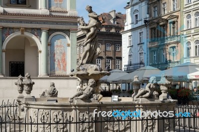 Fountain Of Proserpina In Poznan Stock Photo