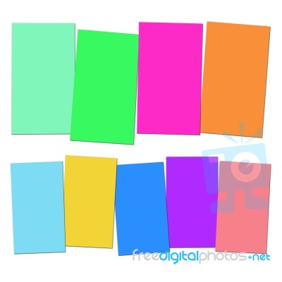 Four And Five Blank Paper Slips Show Copyspace For 4 Or 5 Letter… Stock Image