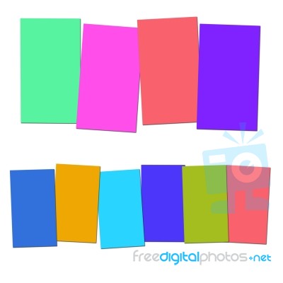 Four And Six Blank Paper Slips Show Copyspace For 4 Or 6 Letter Stock Image