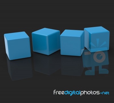 Four Blank Blocks Shows Copyspace For 4 Letter Word Stock Image