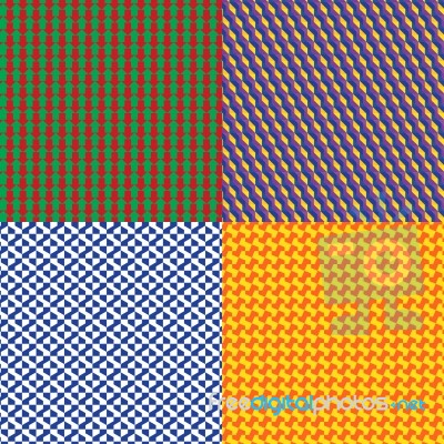 Four Colorful Illusion Pattern Stock Image