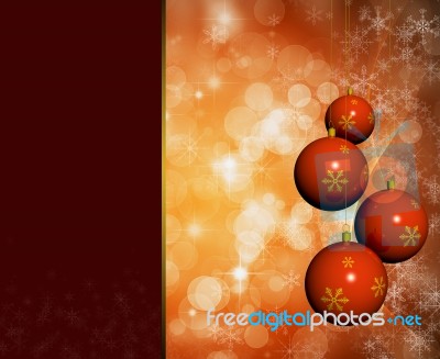 Four Red Christmas Balls Stock Image