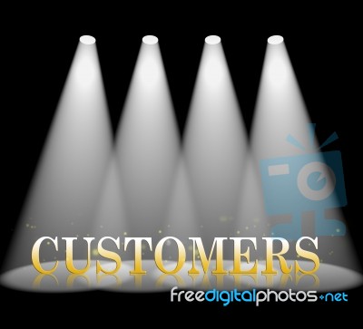 Four White Spotlights In A Row On Black For Highlighting Products Stock Image