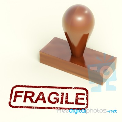 Fragile Stamp Showing Breakable Stock Image