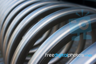 Fragment Of Large Metal Spiral Stock Photo