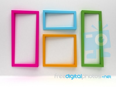 Frame Colored 3d Stock Image