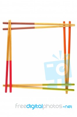 Frame Of Bamboo Chopsticks Stock Photo