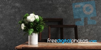 Frames And Flower Vase 3d Rendering Stock Image