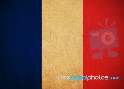 France Flag Drawing ,grunge And Retro Flag Series Stock Image