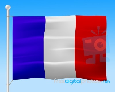 France Flag Means French Country And Nationality Stock Image