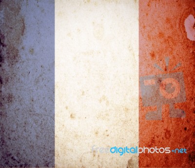 France Flag On Grunge Paper Stock Image