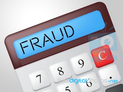 Fraud Calculator Indicates Rip Off And Calculate Stock Image