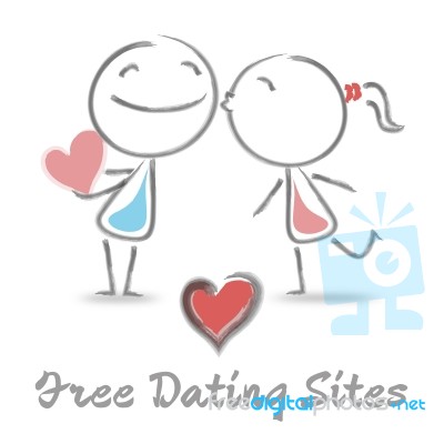 Free Dating Sites Represents Internet Love And Romance Stock Image