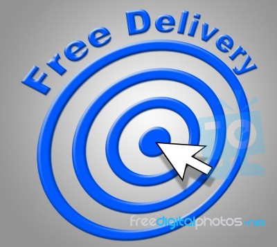 Free Delivery Means For Nothing And Delivering Stock Image