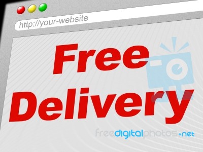 Free Delivery Means With Our Compliments And Complimentary Stock Image