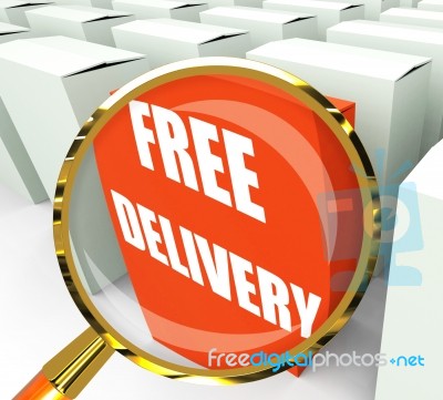 Free Delivery Sign On Packet Show No Charge To Deliver Stock Image