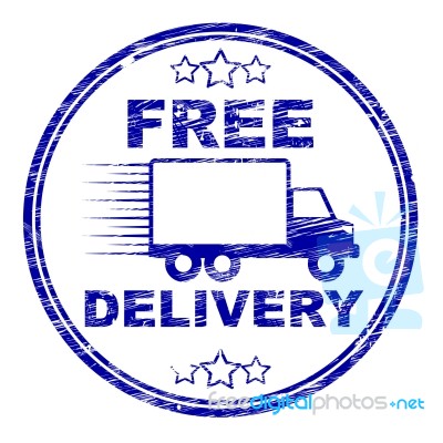 Free Delivery Stamp Represents With Our Compliments And Complimentary Stock Image