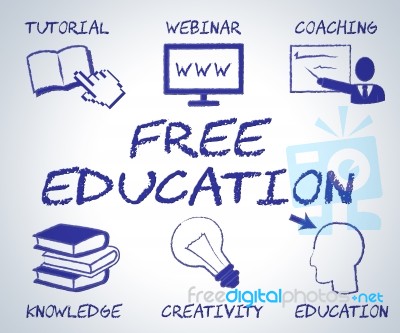 Free Education Means No Charge And Educate Stock Image