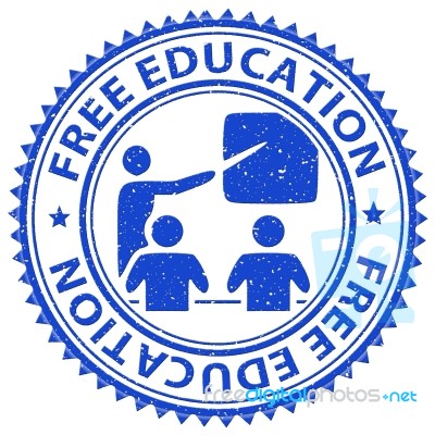 Free Education Represents For Nothing And Learning Stock Image