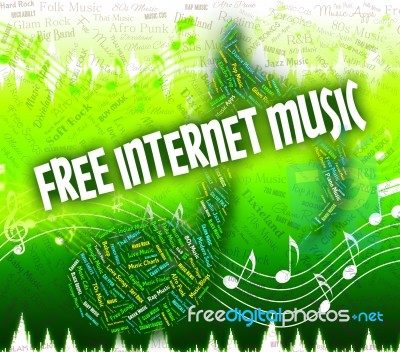 Free Internet Music Means Sound Tracks And Complimentary Stock Image