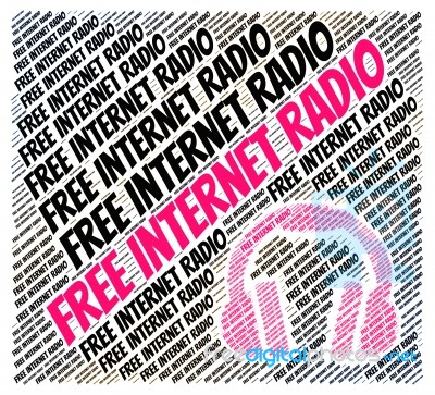 Free Internet Radio Indicates For Nothing And Web Stock Image