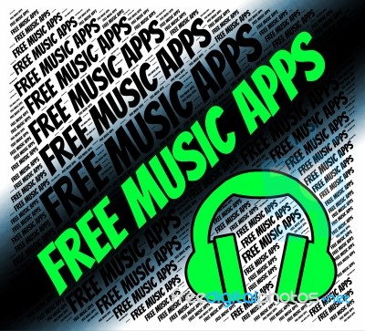 Free Music Apps Indicates Sound Track And Applications Stock Image