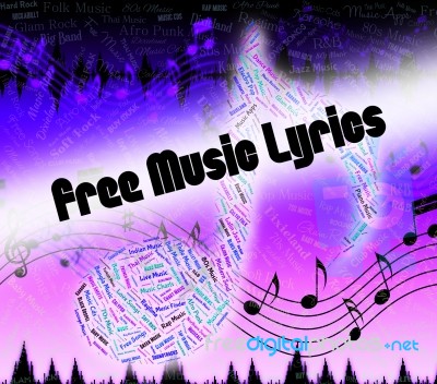 Free Music Lyrics Indicates Sound Tracks And Freebie Stock Image